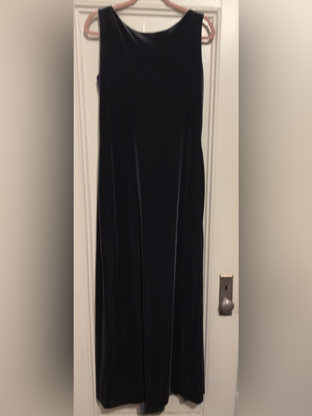 Darya Velvet like Sleeveless Dark Grey Maxi Dress. Size 16. L 55.5” x W 20”.